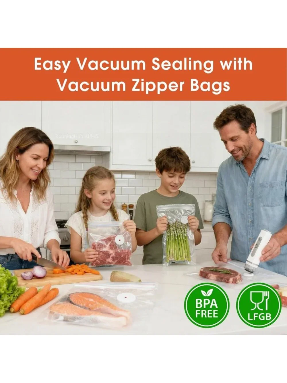 Reusable BPA-Free Vacuum Sealer Bags, 30 Pack Small for Meal Prep & Sous Vide
